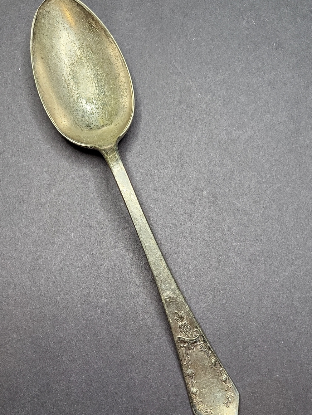 Antique Serving Spoon in Aged Silver